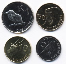 Набор из 4 монет Замбия 2012 год - Регулярный выпуск