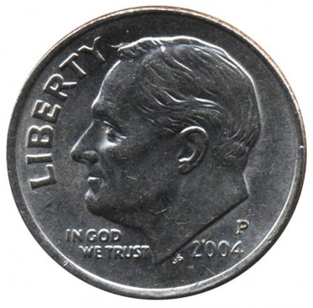 США 1 дайм (10 центов) 2004 год - Франклин Рузвельт (P)