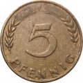 ФРГ 5 пфеннигов 1971 год - F