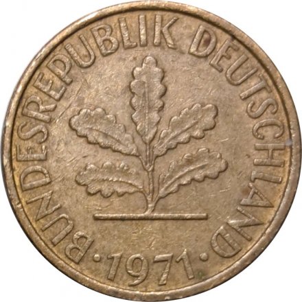 ФРГ 5 пфеннигов 1971 год - F