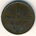Бавария 1 пфеннинг 1847 год