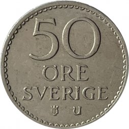 Швеция 50 эре 1968 год - Король Густав VI Адольф