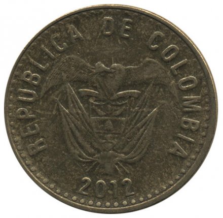 Колумбия 100 песо 2012 год - Герб (старый тип)
