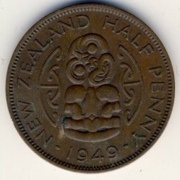 Новая Зеландия 1/2 пенни 1949 год