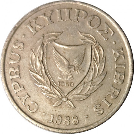 Кипр 20 центов 1988 год