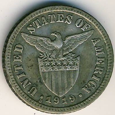 Филиппины 10 сентаво 1919 год