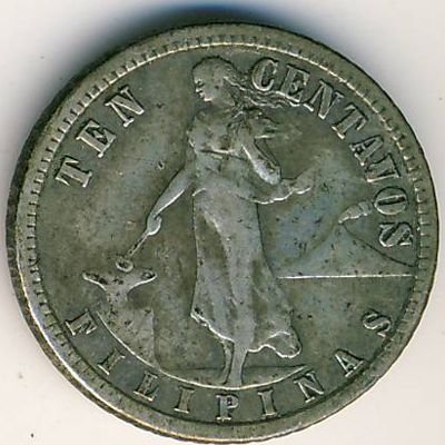 Филиппины 10 сентаво 1919 год
