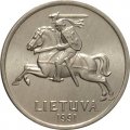 Литва 1 цент 1991 год UNC