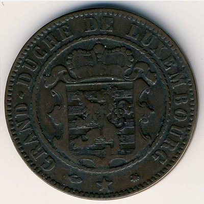 Люксембург 10 сантимов 1865 год