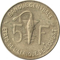 Западная Африка 5 франков 1965 год