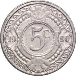 Антильские острова 5 центов 1990 год
