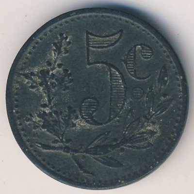 Алжир 5 сантимов 1917 год