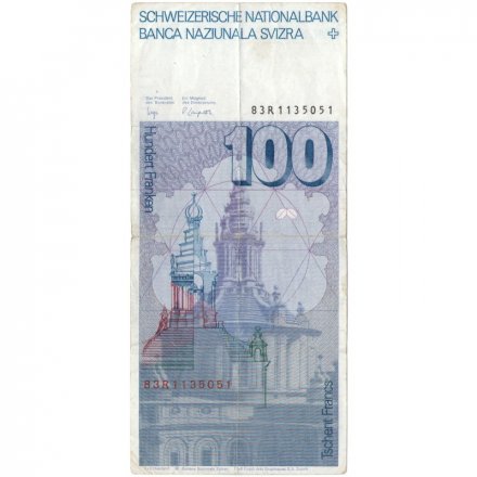 Швейцария 100 франков 1983 год  - Франческо Борромини VF
