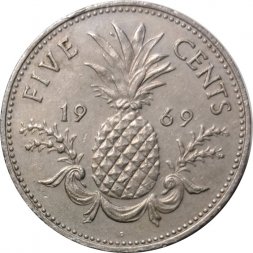 Багамские острова 5 центов 1969 год - Ананас