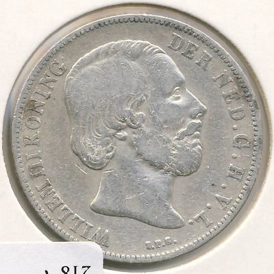 Нидерланды 1 гульден 1865 год