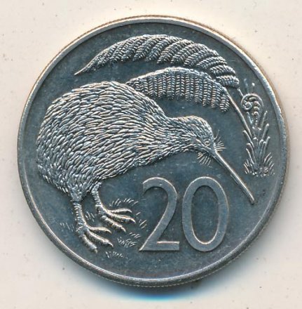 Новая Зеландия 20 центов 1985 год - Киви