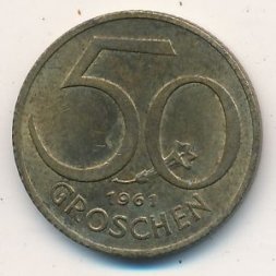 Австрия 50 грошей 1961 год