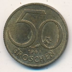 Австрия 50 грошей 1961 год