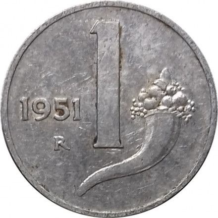 Италия 1 лира 1951 год