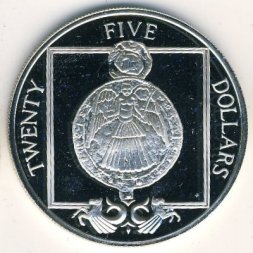 Виргинские острова 25 долларов 1988 год