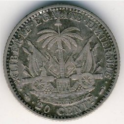 Гаити 20 сантимов 1890 год