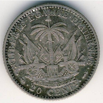 Гаити 20 сантимов 1890 год