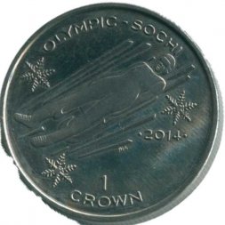 Остров Мэн 1 крона 2013 год - XXII зимние Олимпийские Игры - Санный спорт