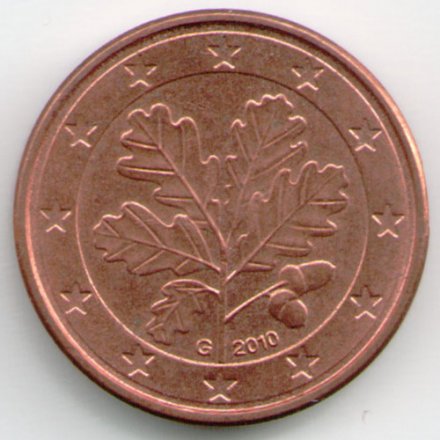 Германия 1 евроцент 2010 год (G)