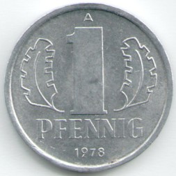 ГДР 1 пфенниг 1978 год (A)