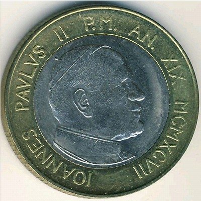Ватикан 1000 лир 1997 год - Папа Иоанн Павел II