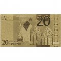 Сувенирная банкнота Евросоюз 20 евро (золотые) - UNC