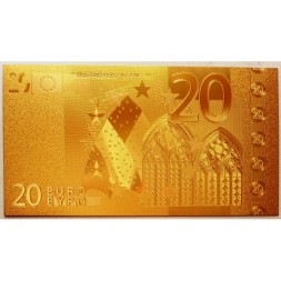 Сувенирная банкнота Евросоюз 20 евро (золотые) - UNC