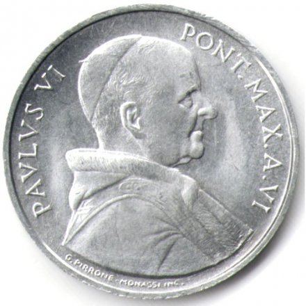 Ватикан 5 лир 1968 год