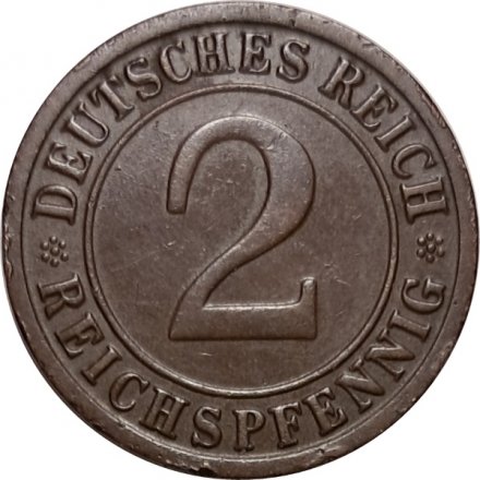 Веймарская республика 2 рейхспфеннига 1936 год (F)
