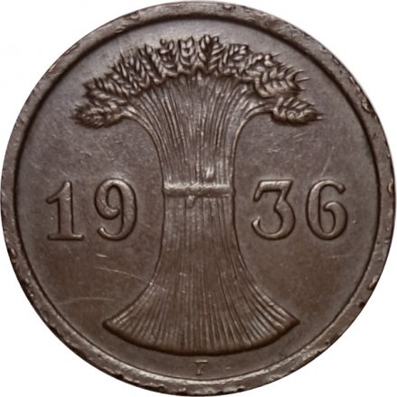 Веймарская республика 2 рейхспфеннига 1936 год (F)