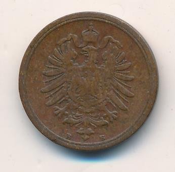 Германия 1 пфенниг 1875 год (B)