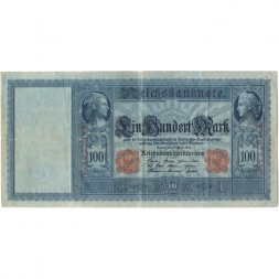 Германия 100 марок 1910 год (красная печать) - VF