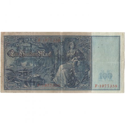 Германия 100 марок 1910 год (красная печать) - VF