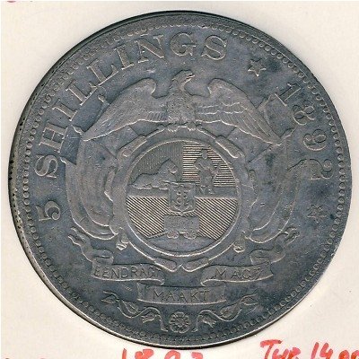 ЮАР 5 шиллингов 1892 год