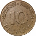 ФРГ 10 пфеннигов 1976 год - D