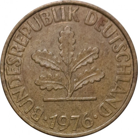 ФРГ 10 пфеннигов 1976 год - D