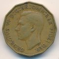 Великобритания 3 пенса 1950 год