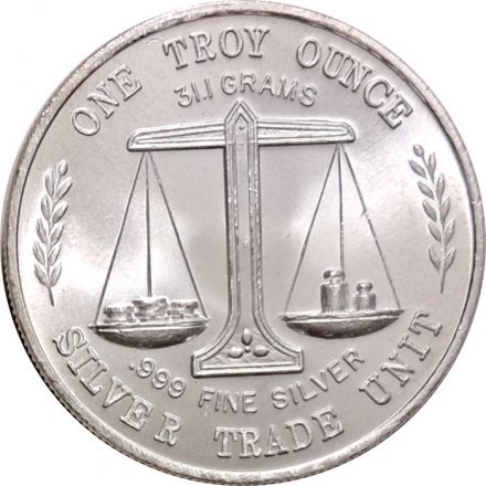 Жетон One Troy Ounce. Торговая единица серебра