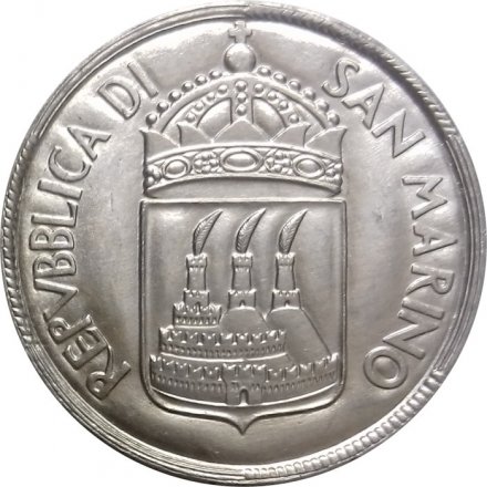 Сан-Марино 10 лир 1973 год - Рыцарь и гидра (Воин и дракон)