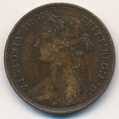 Великобритания 1/2 пенни 1877 год