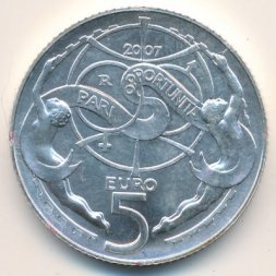 Сан-Марино 5 евро 2007 год - Равные возможности