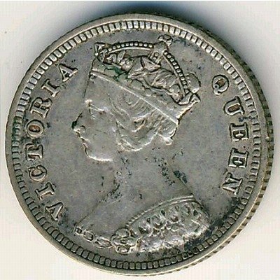Гонконг 10 центов 1888 год