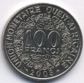Западная Африка 100 франков 2005 год