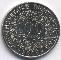 Западная Африка 100 франков 2005 год