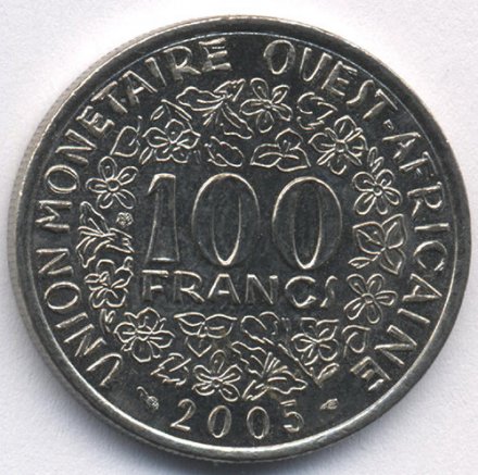 Западная Африка 100 франков 2005 год